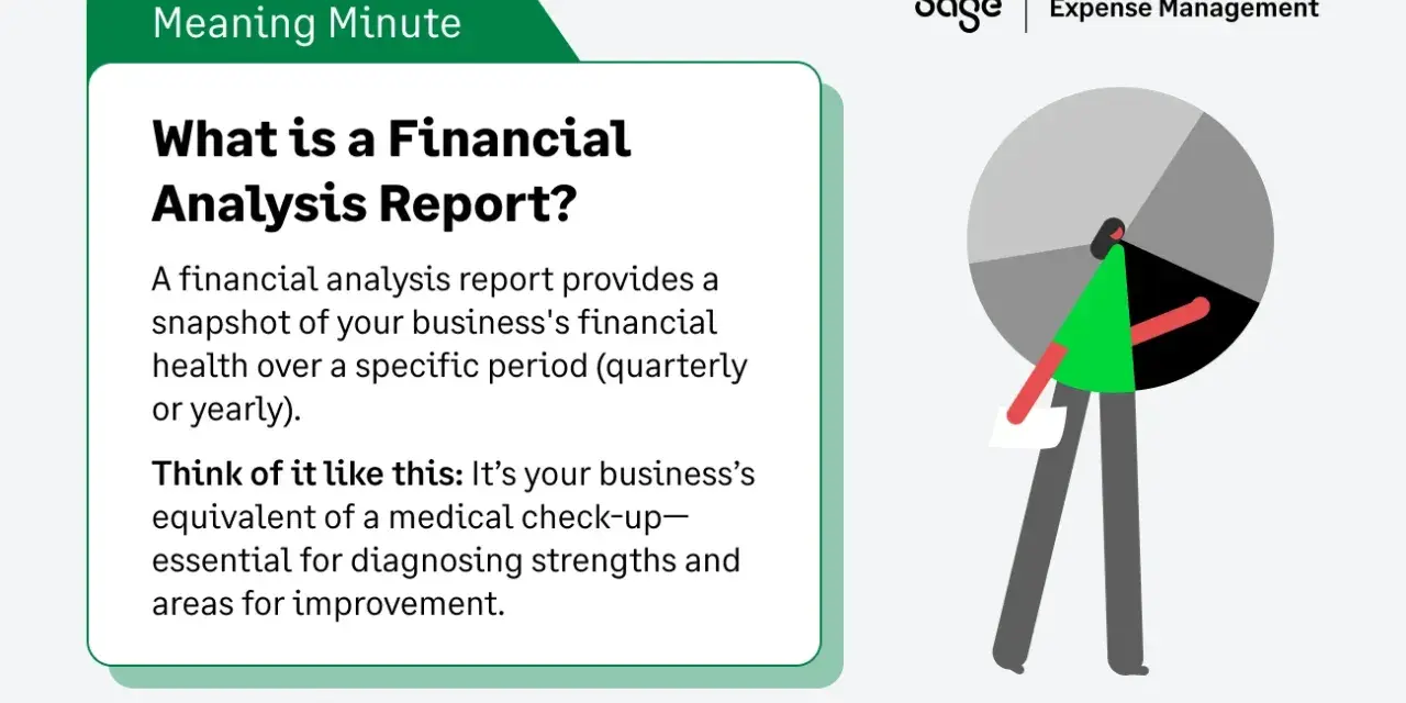A financial analysis report, like a monthly financial review, offers a business health check-up.