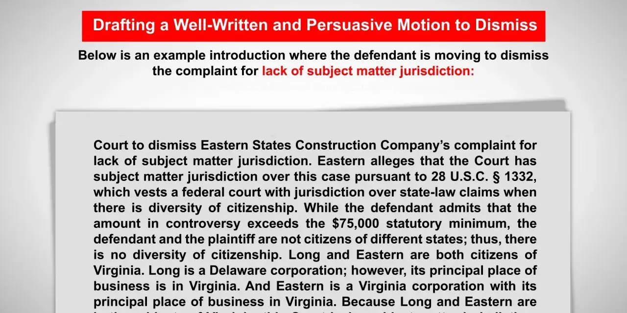 Motion to dismiss a complaint due to lack of subject matter jurisdiction, citing diversity of citizenship issues.